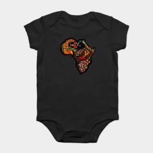 Africa Map, Beautiful Proud African Woman with Pattern Baby Bodysuit